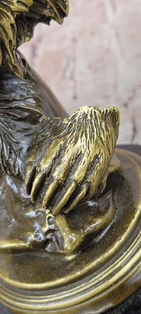 Genuine Bronze Wildlife Roaring Bear Bust Sculpture Statue Figurine Figure
