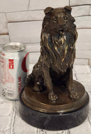 Signed A. Caine Bronze Sculpture Collie Dog Statue Loyal Companion Figurine