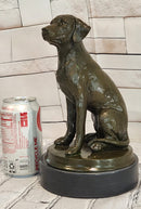 Signed Original Miguel Lopez Labrador Retriever 100% Bronze Sculpture Statue Decor