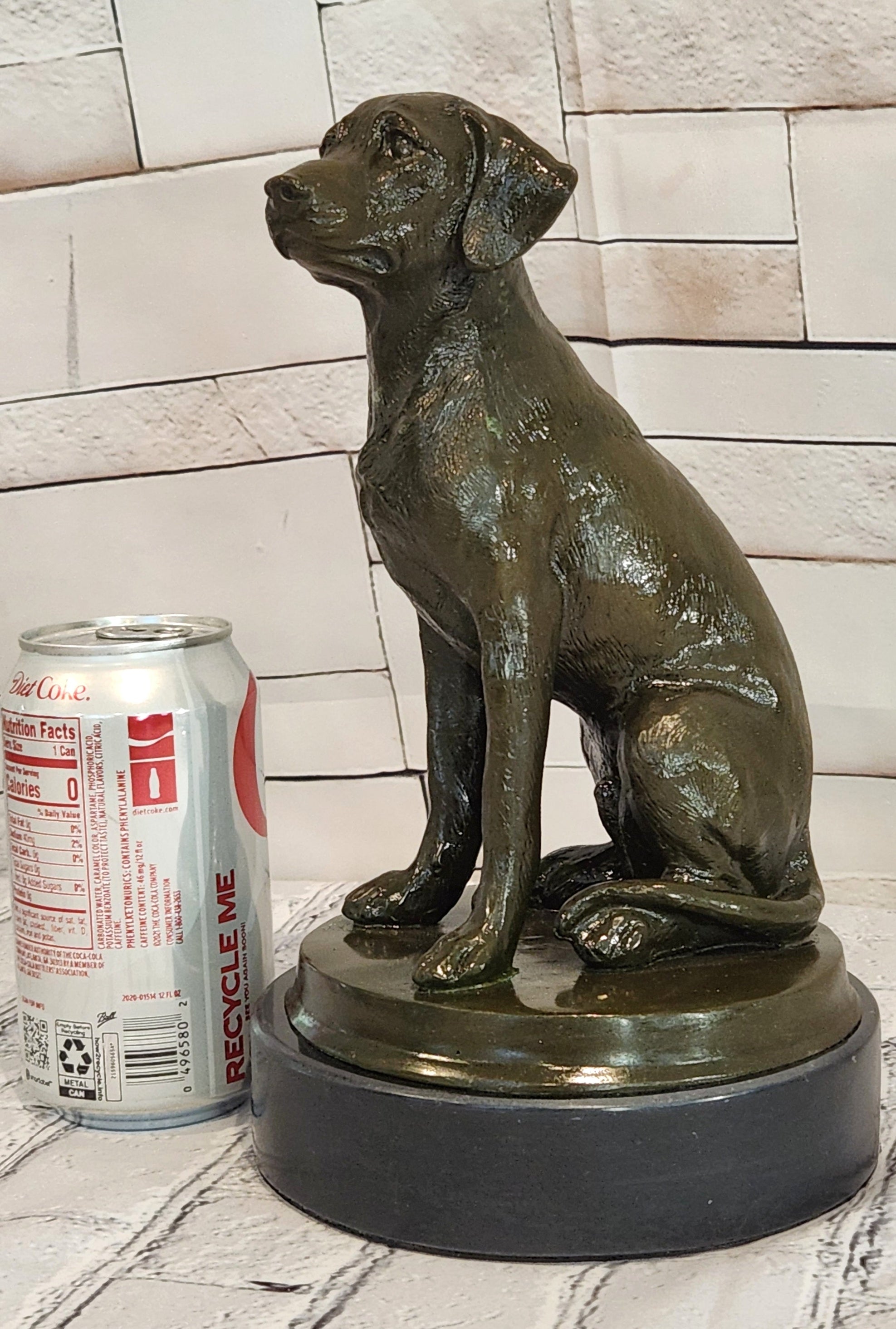 Signed Original Miguel Lopez Labrador Retriever 100% Bronze Sculpture Statue Decor