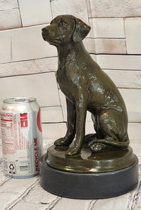 Signed Original Miguel Lopez Labrador Retriever 100% Bronze Sculpture Statue Decor