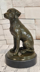 Signed Original Miguel Lopez Labrador Retriever 100% Bronze Sculpture Statue Decor