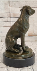 Signed Original Miguel Lopez Labrador Retriever 100% Bronze Sculpture Statue Decor