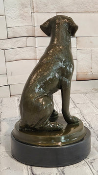 Signed Original Miguel Lopez Labrador Retriever 100% Bronze Sculpture Statue Decor
