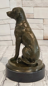 Signed Original Miguel Lopez Labrador Retriever 100% Bronze Sculpture Statue Decor