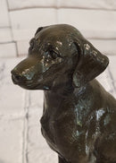 Signed Original Miguel Lopez Labrador Retriever 100% Bronze Sculpture Statue Decor