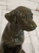 Signed Original Miguel Lopez Labrador Retriever 100% Bronze Sculpture Statue Decor