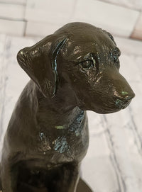 Signed Original Miguel Lopez Labrador Retriever 100% Bronze Sculpture Statue Decor