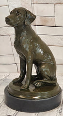 Signed Original Miguel Lopez Labrador Retriever 100% Bronze Sculpture Statue Decor