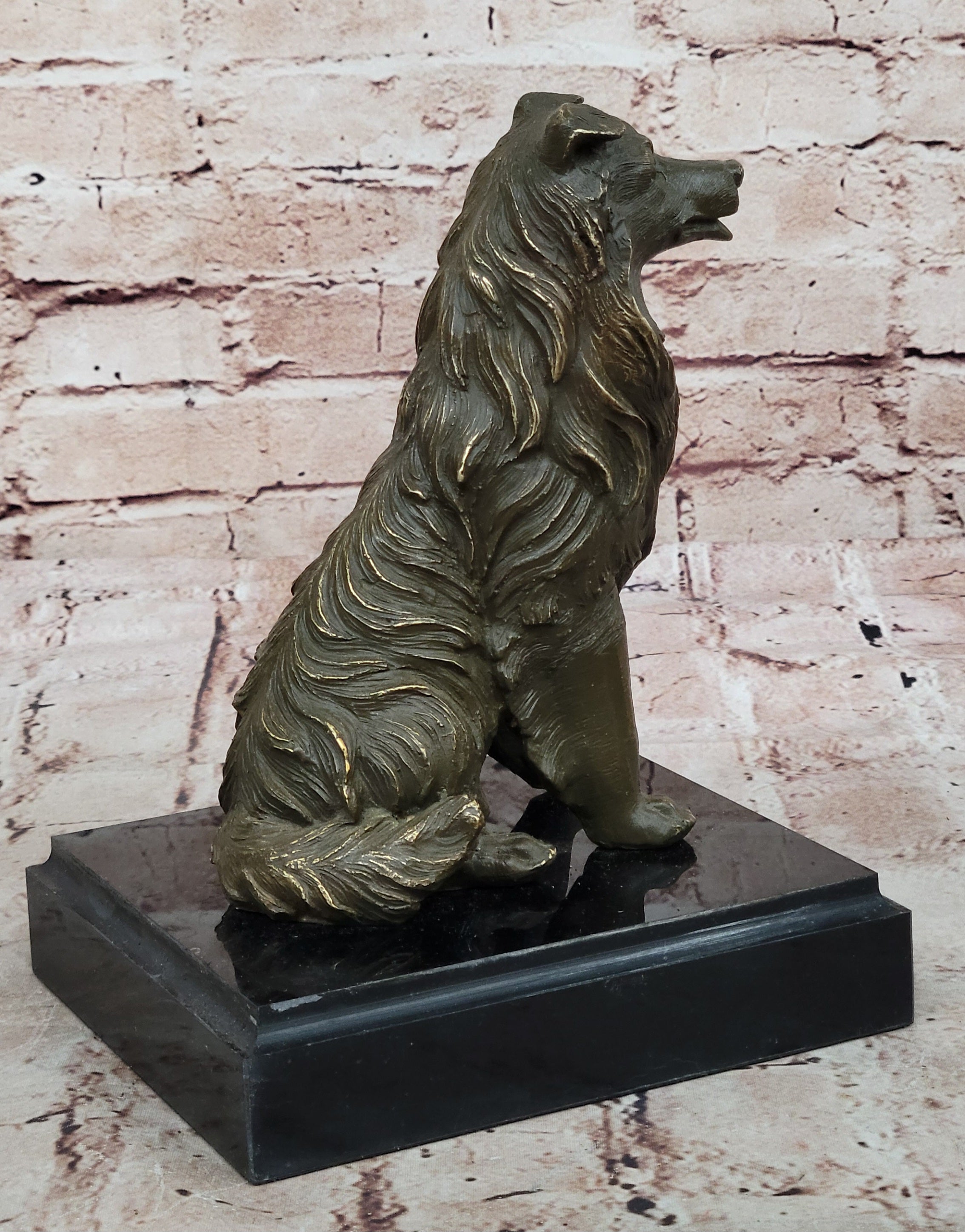 Bronze Collie Dog Statue – Loyal Companion Figurine