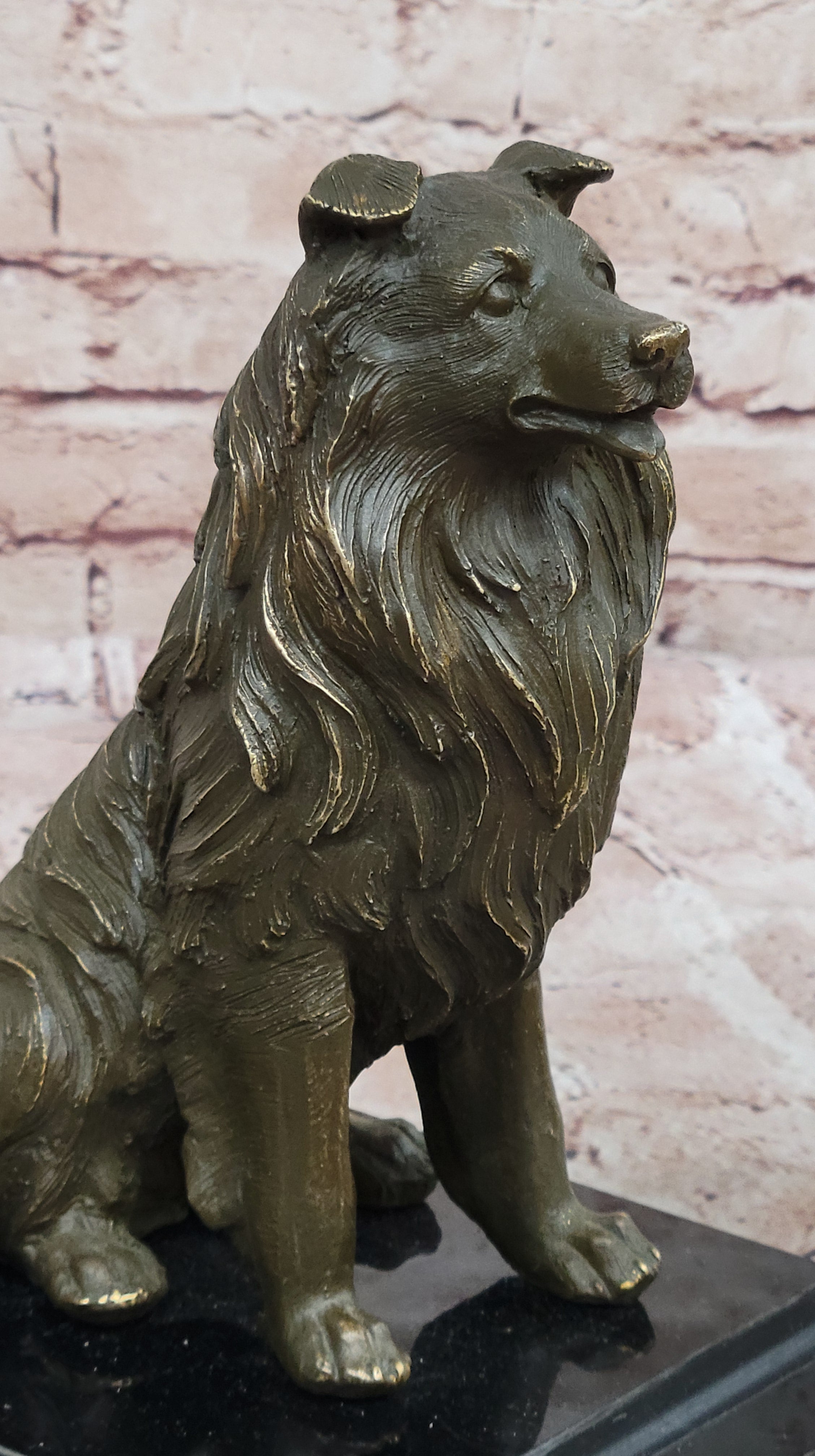 Bronze Collie Dog Statue – Loyal Companion Figurine