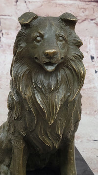 Bronze Collie Dog Statue – Loyal Companion Figurine