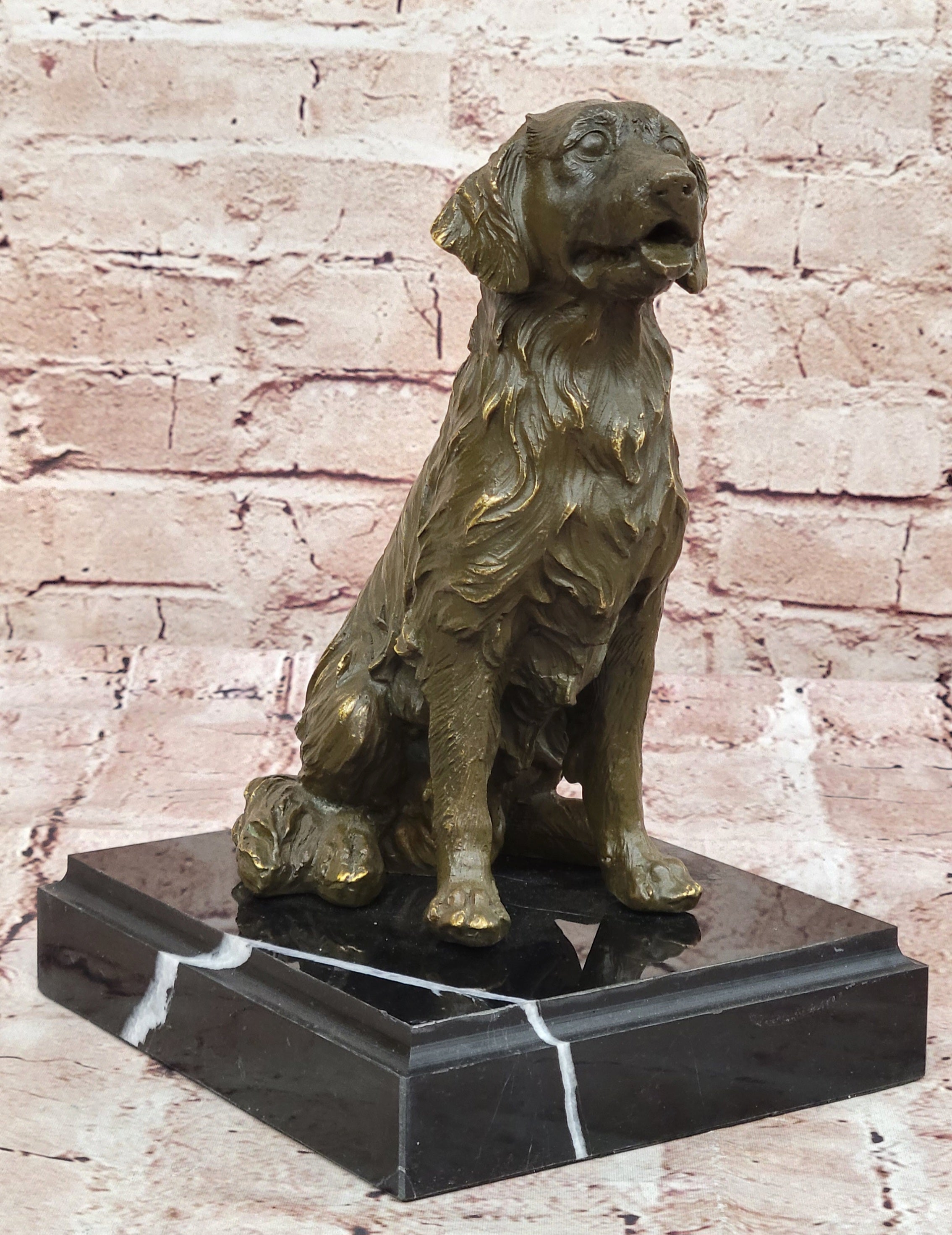 Sitting Retriever Bronze - Golden Retriever Labrador Art