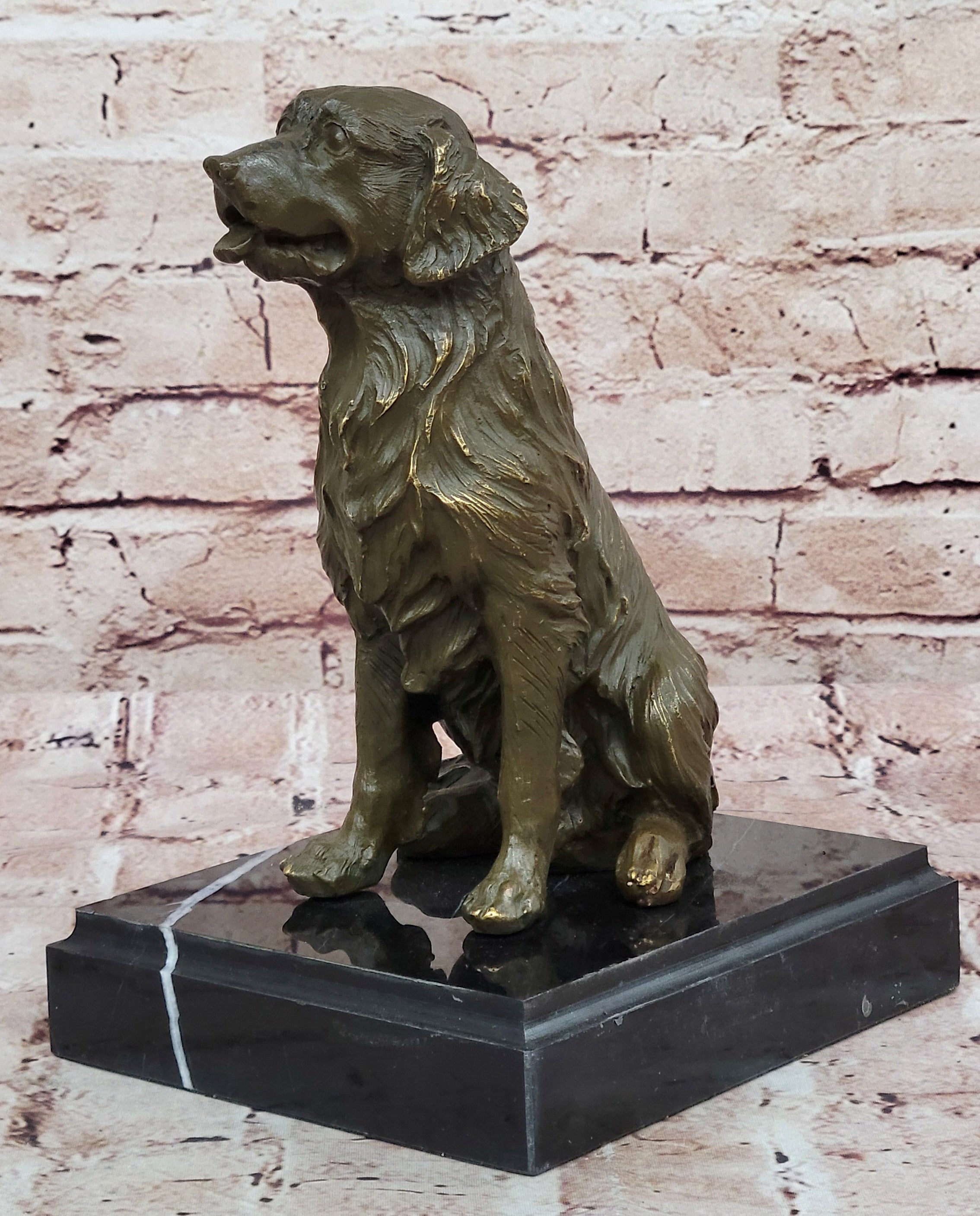Sitting Retriever Bronze - Golden Retriever Labrador Art