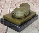 Hand Made British Bulldog 100% Bronze Sculpture Sleepy Dog Statue by Milo