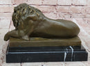 Reclining Lion Bronze Sculpture - Wildlife Symbol Art
