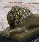 Reclining Lion Bronze Sculpture - Wildlife Symbol Art