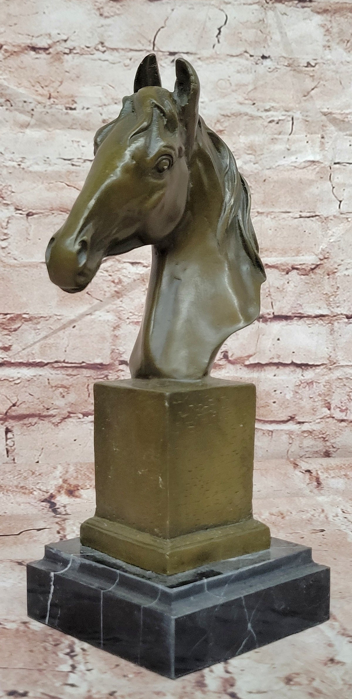 Finest Genuine Bronze Art Horse Head Sculpture Signed Barye Home Decoration