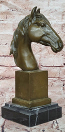 Finest Genuine Bronze Art Horse Head Sculpture Signed Barye Home Decoration
