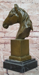 Finest Genuine Bronze Art Horse Head Sculpture Signed Barye Home Decoration