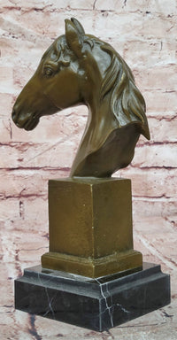 Finest Genuine Bronze Art Horse Head Sculpture Signed Barye Home Decoration