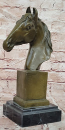 Finest Genuine Bronze Art Horse Head Sculpture Signed Barye Home Decoration