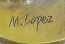 Signed M. Lopez Mythical Stag Horse Genuine Bronze Sculpture Figurine Statue