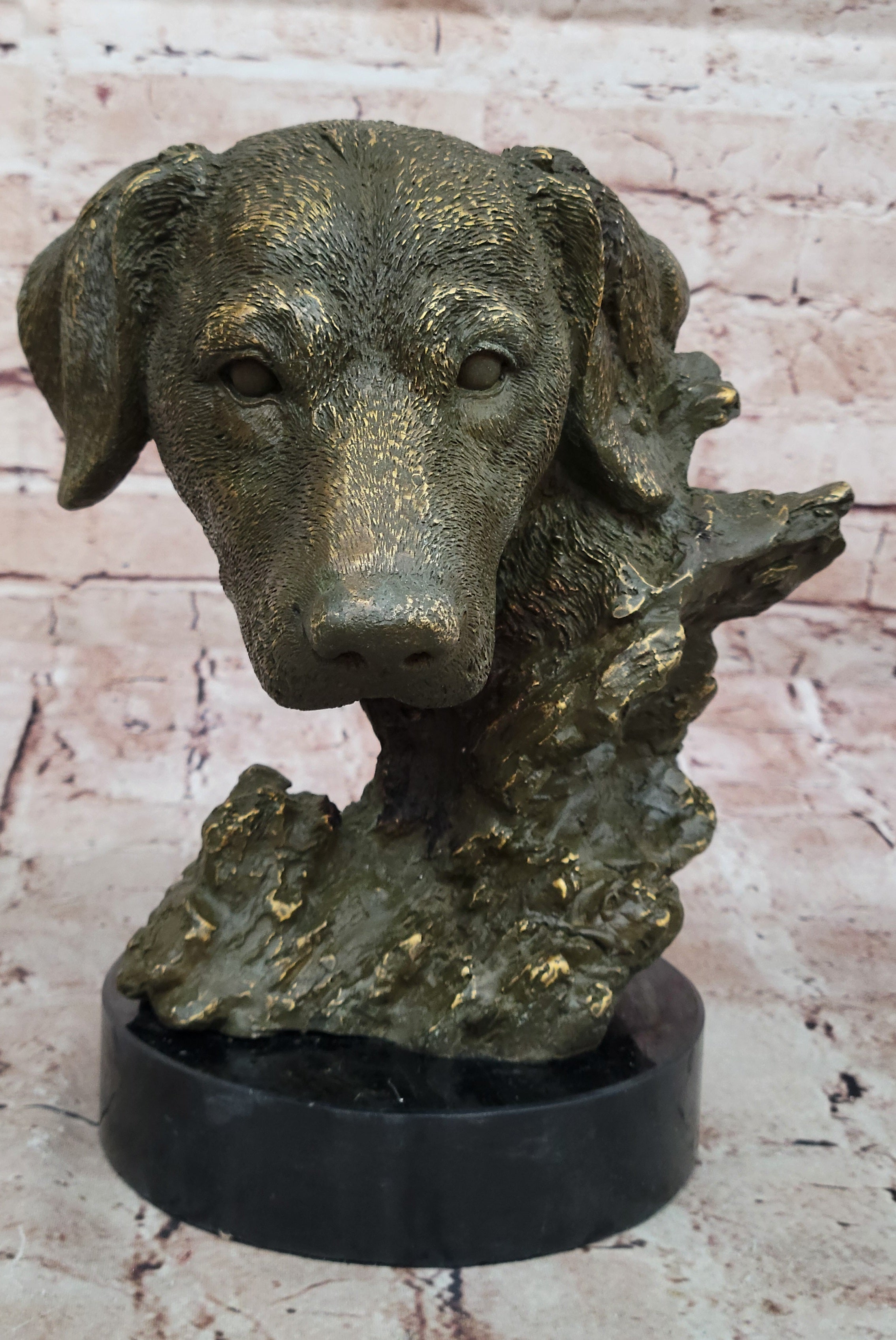 Bronze Labrador Retriever Dog Head - Signed Original Art