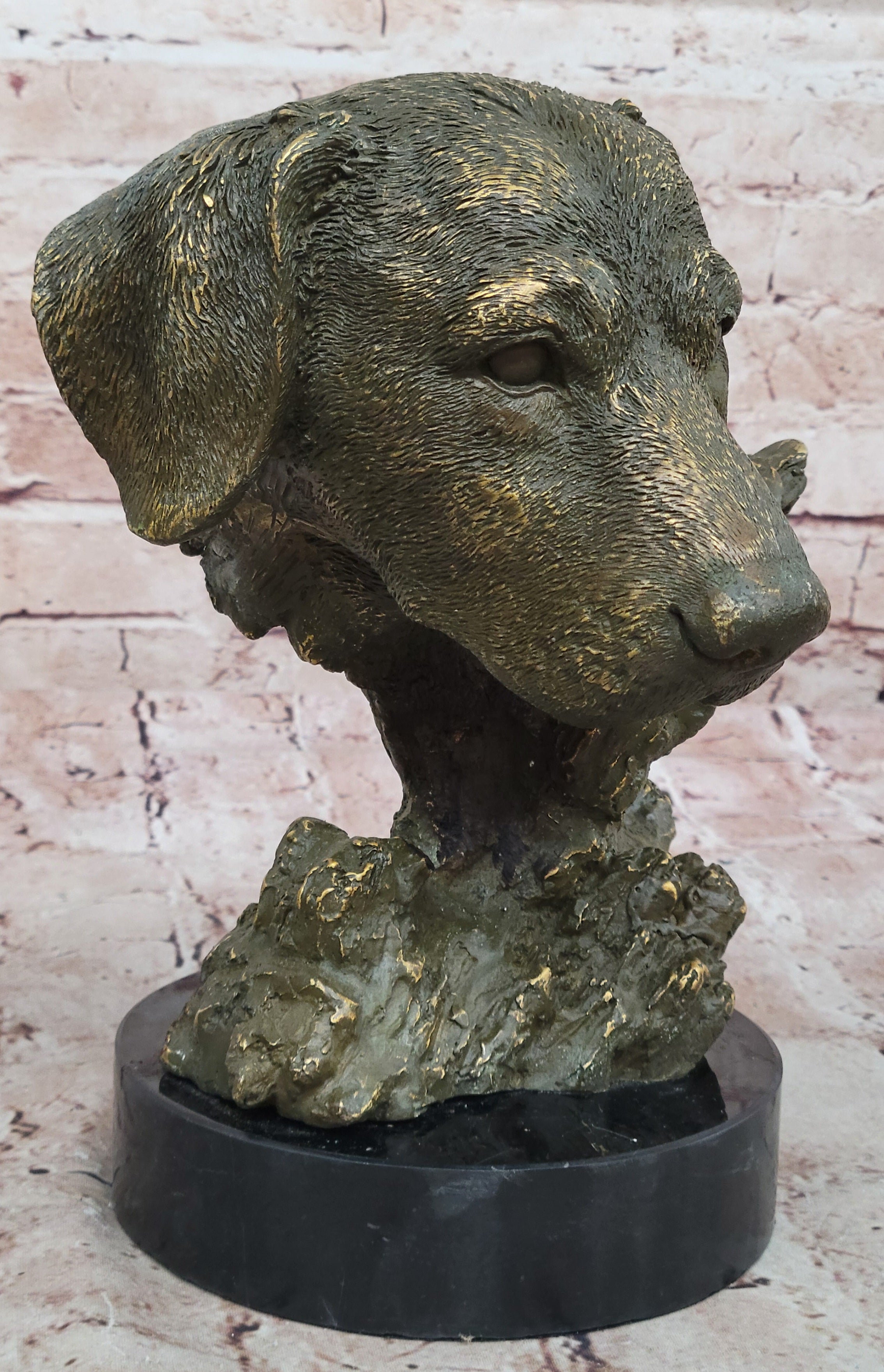 Bronze Labrador Retriever Dog Head - Signed Original Art