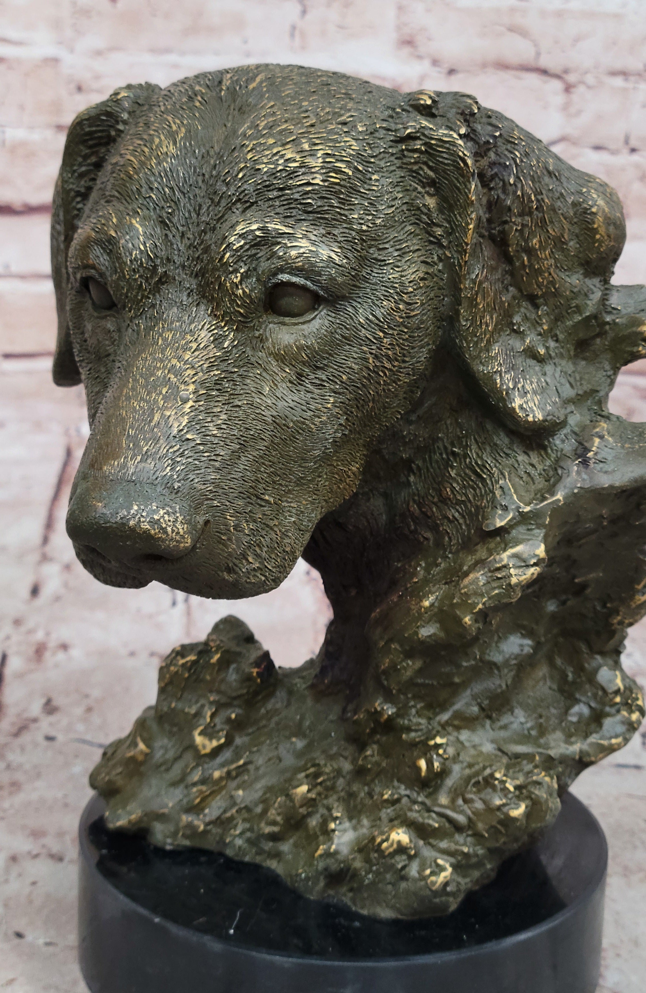 Bronze Labrador Retriever Dog Head - Signed Original Art
