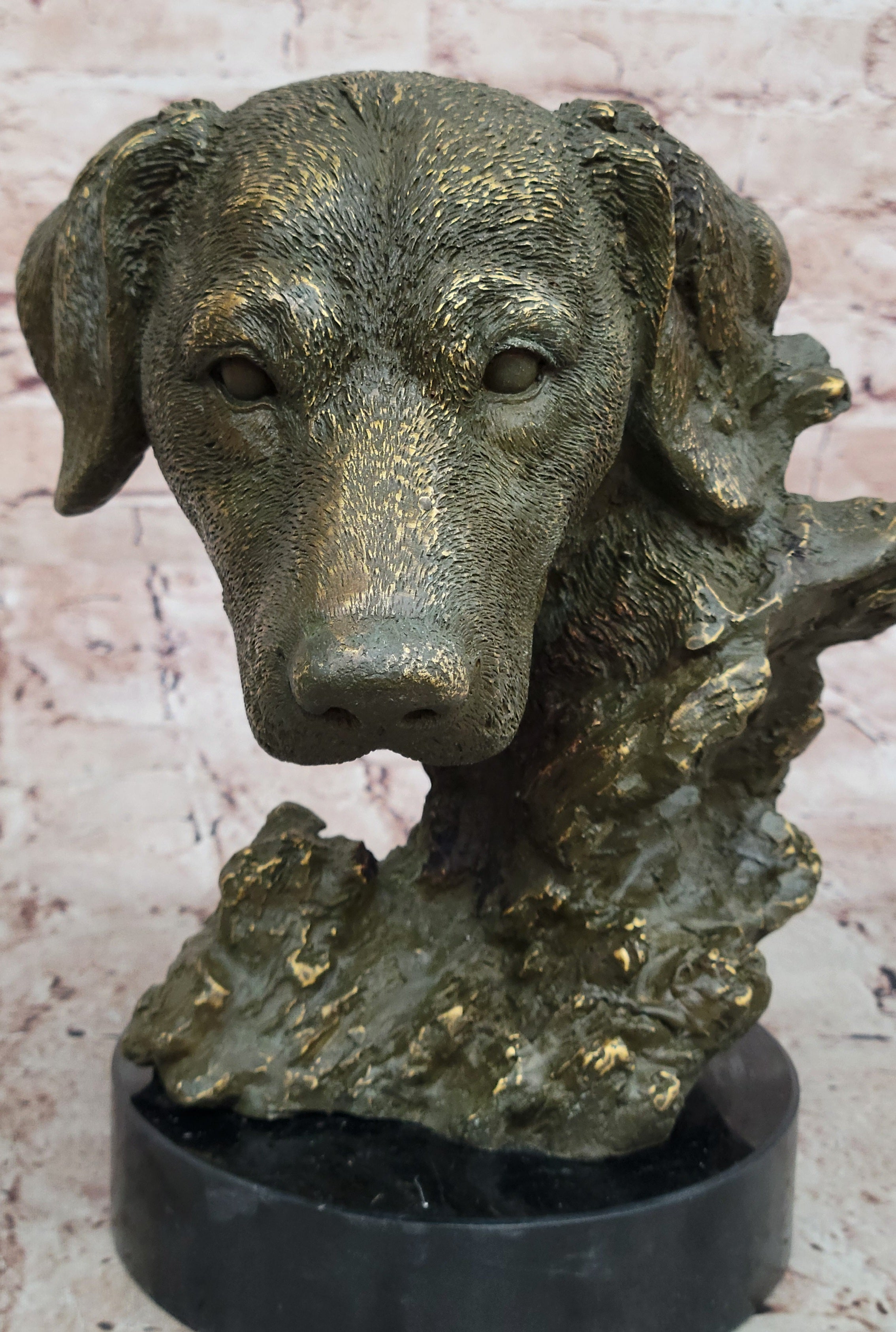 Bronze Labrador Retriever Dog Head - Signed Original Art