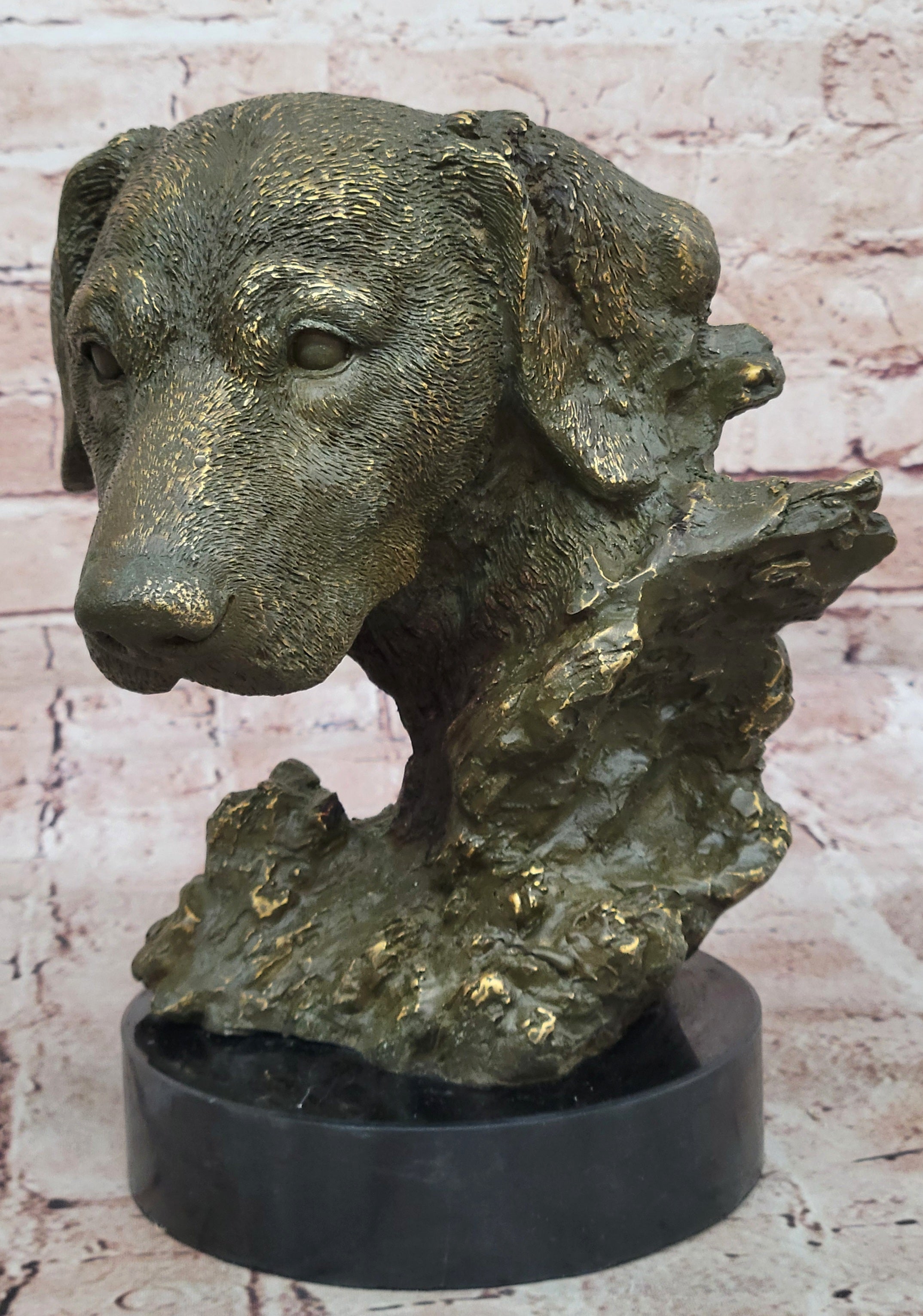 Bronze Labrador Retriever Dog Head - Signed Original Art