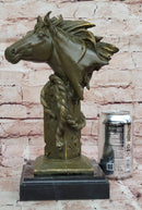 Bronze Horse Head Bust with Rope – Equestrian Sculpture