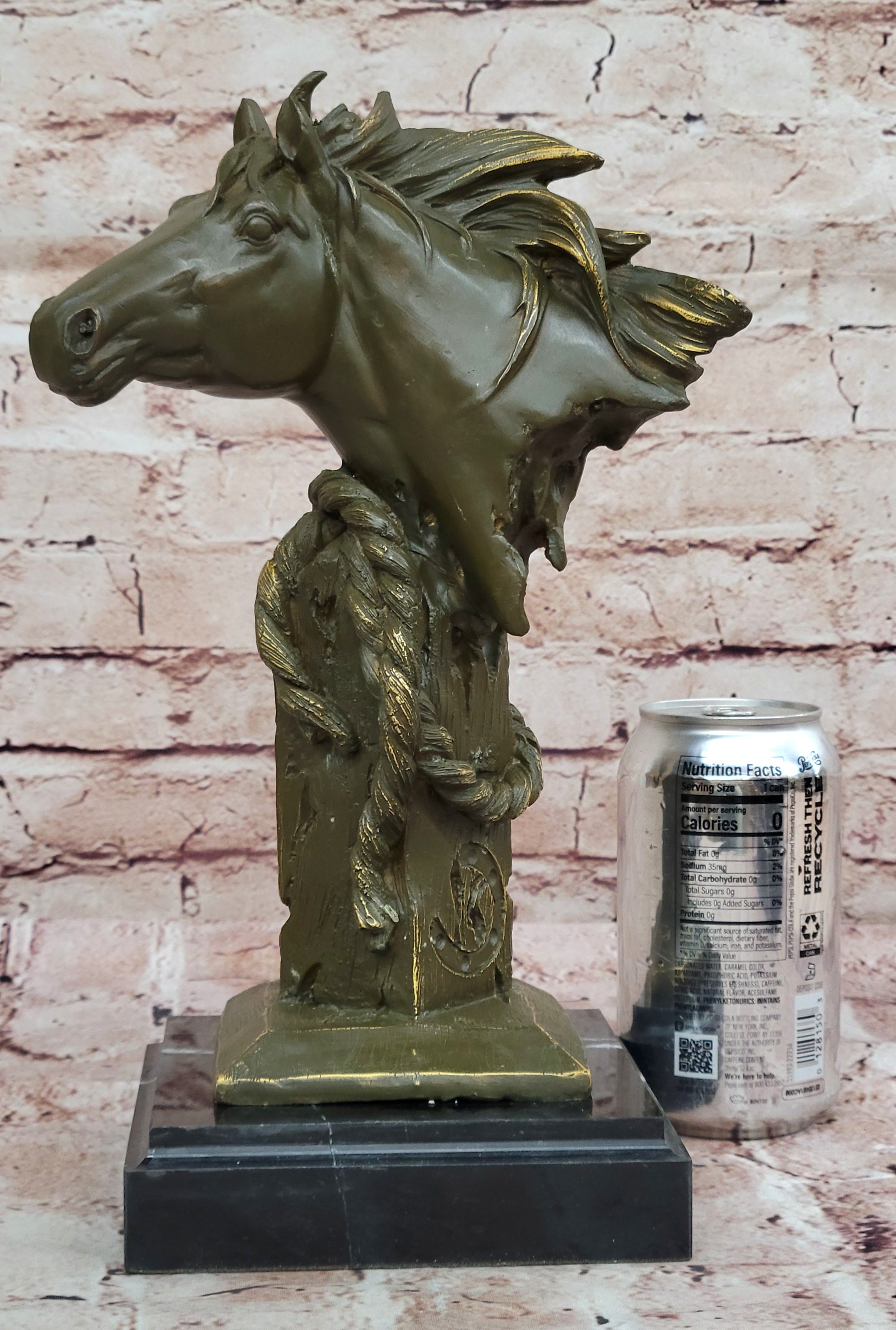 Bronze Horse Head Bust with Rope – Equestrian Sculpture
