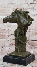 Bronze Horse Head Bust with Rope – Equestrian Sculpture