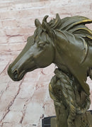 Bronze Horse Head Bust with Rope – Equestrian Sculpture