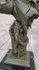 Bronze Horse Head Bust with Rope – Equestrian Sculpture