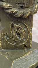 Bronze Horse Head Bust with Rope – Equestrian Sculpture