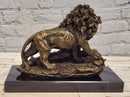 Lion Couple Real Bronze Statue Wildlife Animal Sculpture by A. Barye Statue