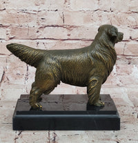Bronze Golden Retriever Dog Realistic Pet Sculpture