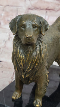Bronze Golden Retriever Dog Realistic Pet Sculpture