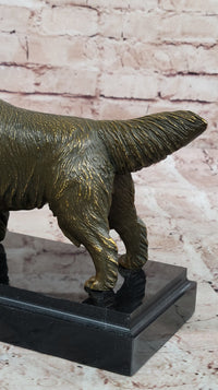 Bronze Golden Retriever Dog Realistic Pet Sculpture
