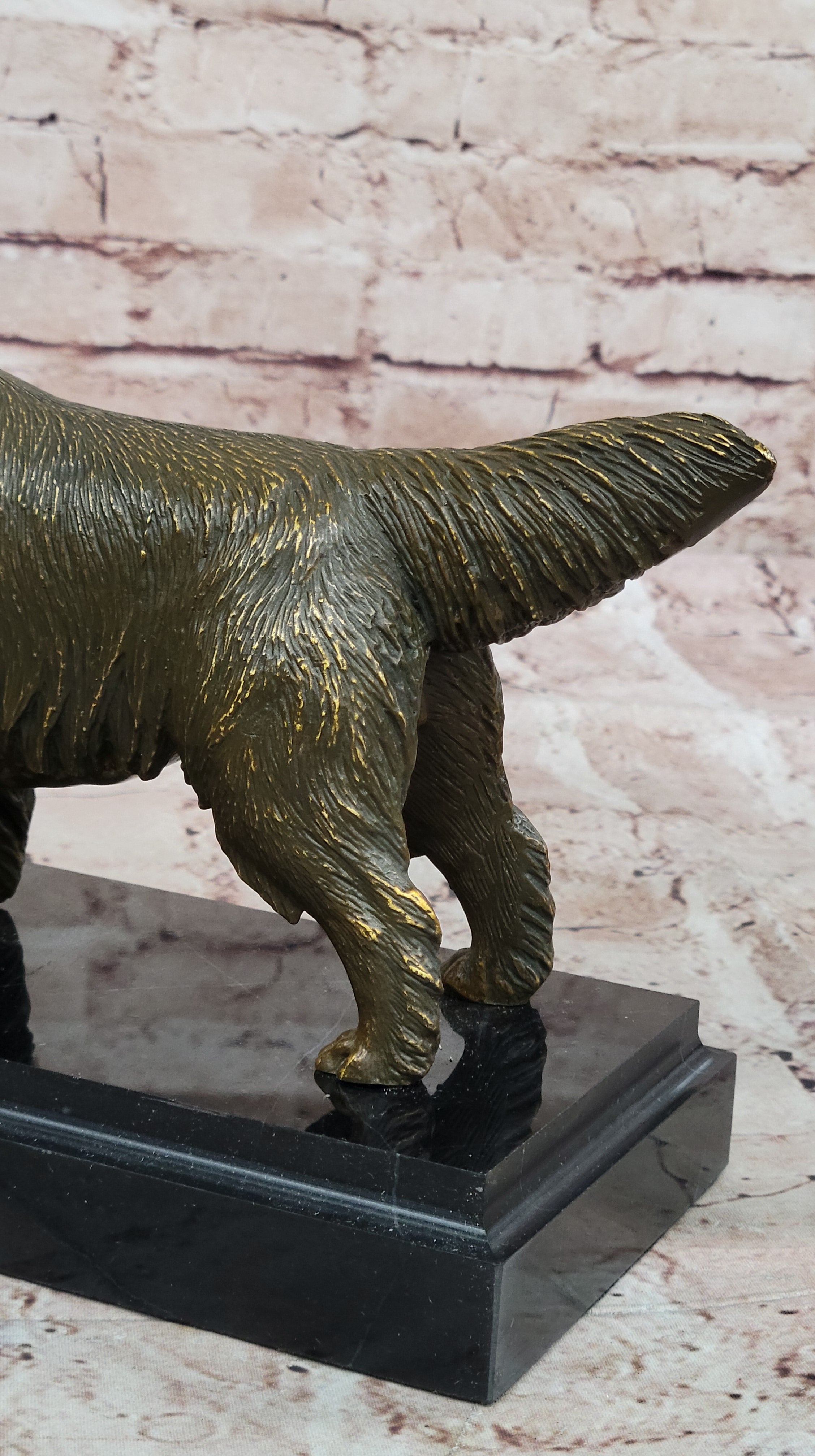 Bronze Golden Retriever Dog Realistic Pet Sculpture