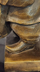 Signed Original Mr Bear Playing Drum Genuine Bronze Sculpture Figurine Statue
