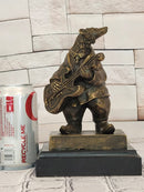 Signed Original Williams Bear Playing Music Genuine Bronze Sculpture Statue