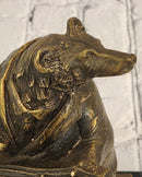 Signed Original Williams Bear Playing Music Genuine Bronze Sculpture Statue