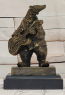 Signed Original Williams Bear Playing Music Genuine Bronze Sculpture Statue