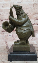 Bear Playing Saxophone Bronze Sculpture - Animal Music Art