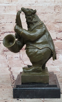 Bear Playing Saxophone Bronze Sculpture - Animal Music Art