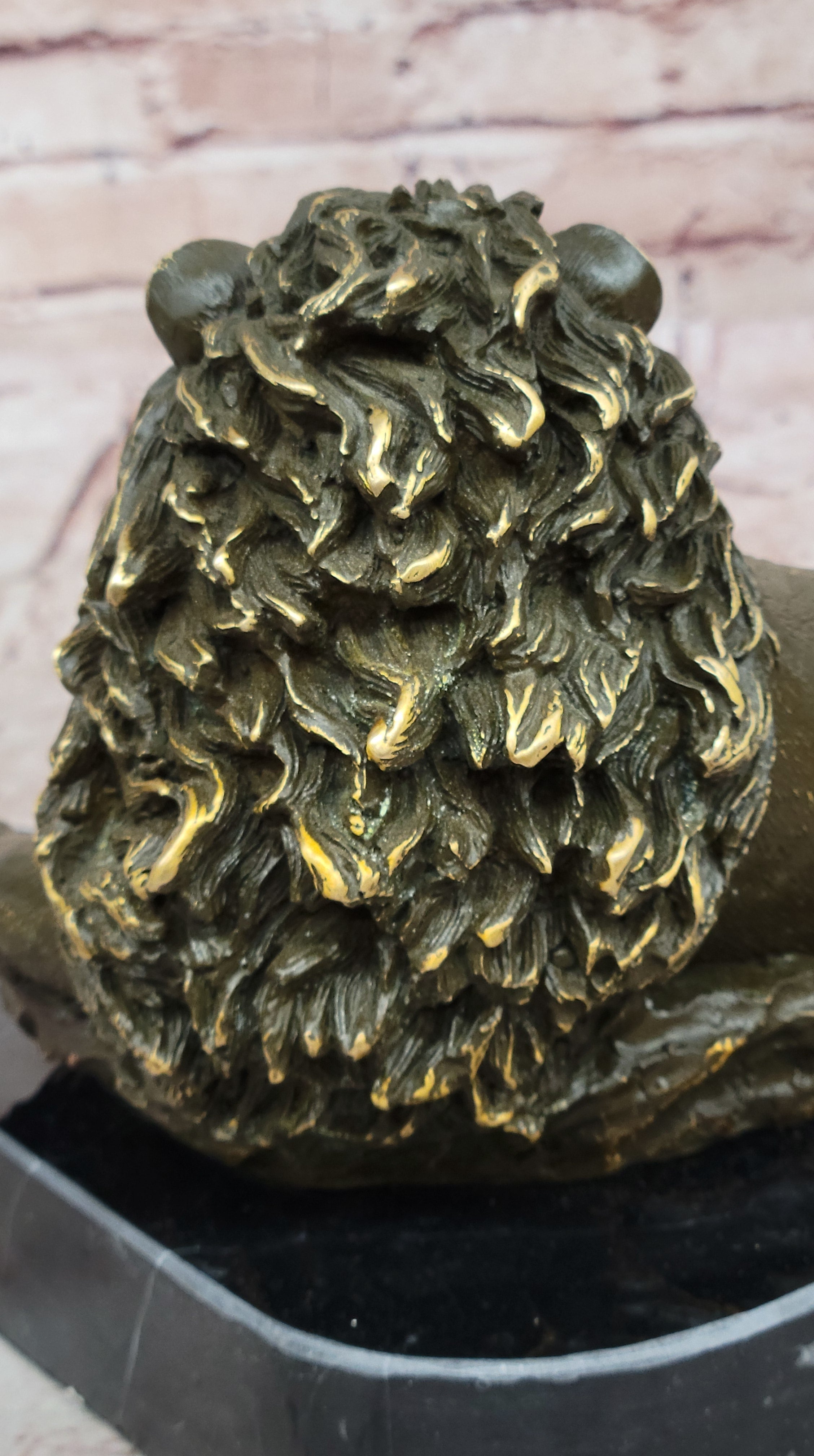 Bronze Reclining Lion Majestic Wildlife Sculpture